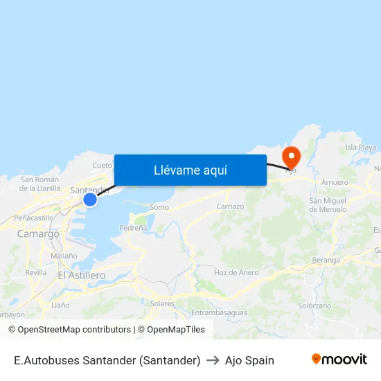 E.Autobuses Santander (Santander) to Ajo Spain map