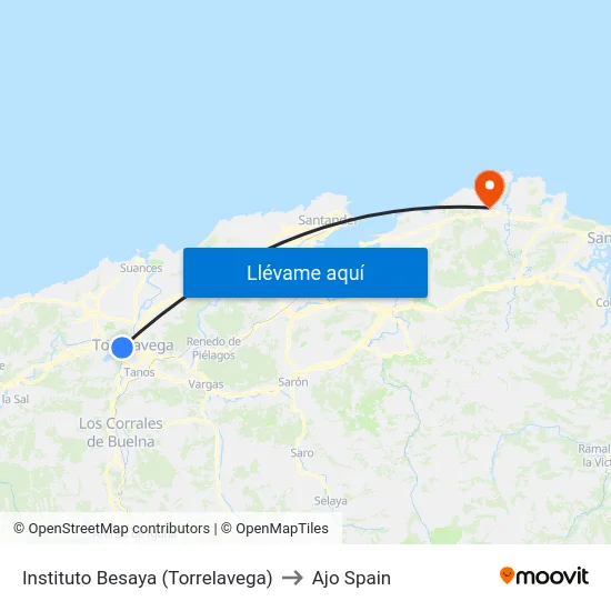 Instituto Besaya (Torrelavega) to Ajo Spain map