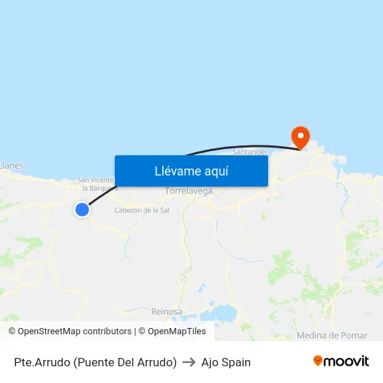Pte.Arrudo (Puente Del Arrudo) to Ajo Spain map