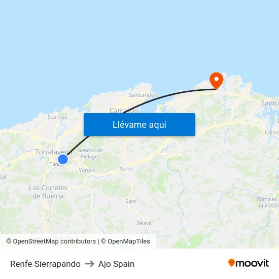 Renfe Sierrapando to Ajo Spain map