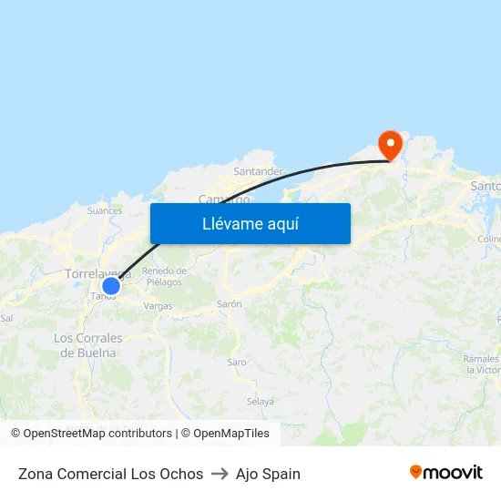 Zona Comercial Los Ochos to Ajo Spain map
