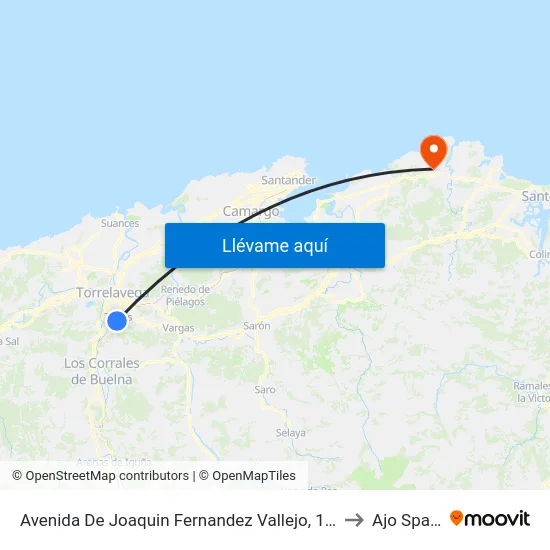 Avenida De Joaquin Fernandez Vallejo, 133 to Ajo Spain map