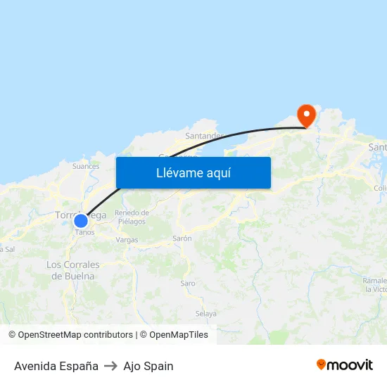 Avenida España to Ajo Spain map