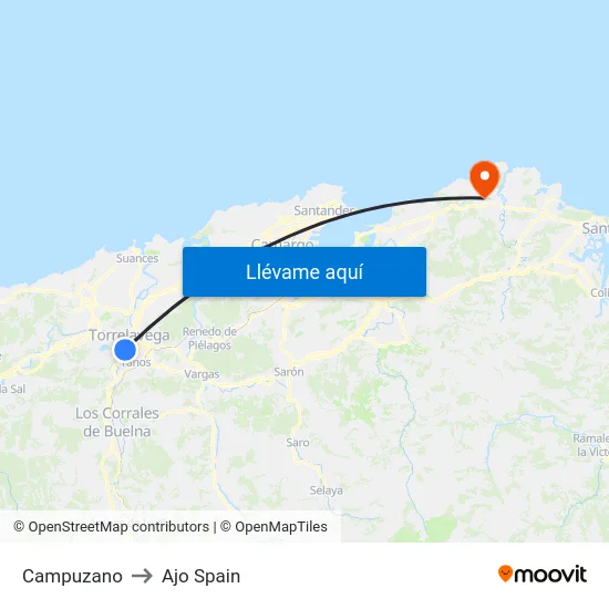 Campuzano to Ajo Spain map
