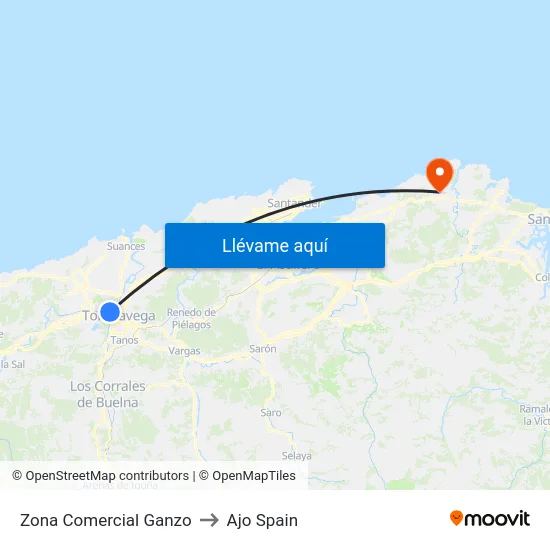 Zona Comercial Ganzo to Ajo Spain map