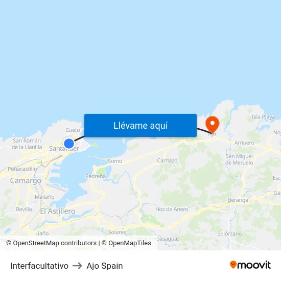 Interfacultativo to Ajo Spain map