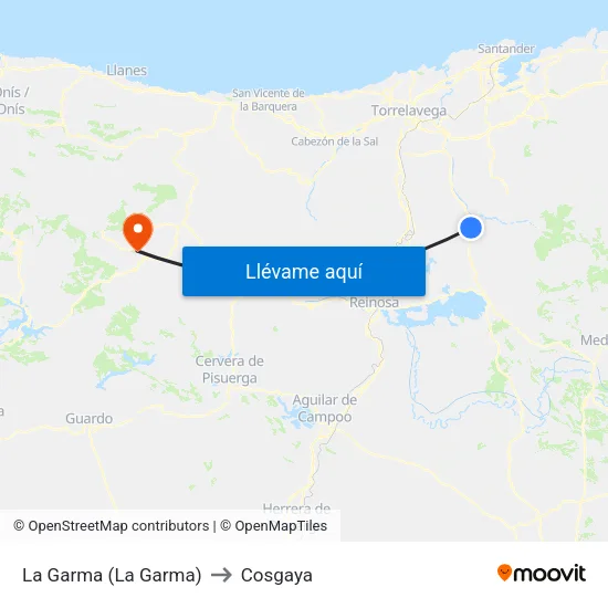 La Garma (La Garma) to Cosgaya map