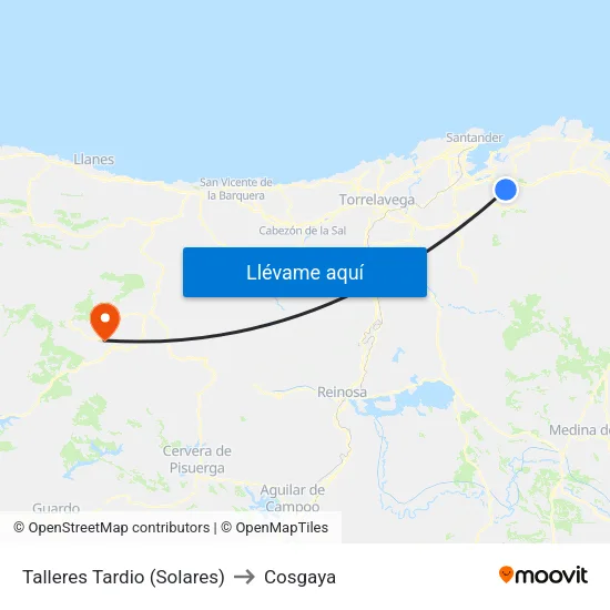 Talleres Tardio (Solares) to Cosgaya map