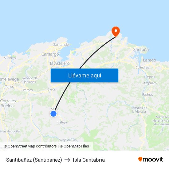 Santibañez (Santibañez) to Isla Cantabria map