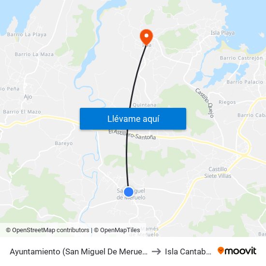 Ayuntamiento (San Miguel De Meruelo) to Isla Cantabria map