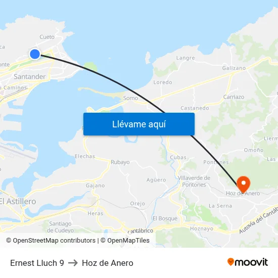 Ernest Lluch 9 to Hoz de Anero map