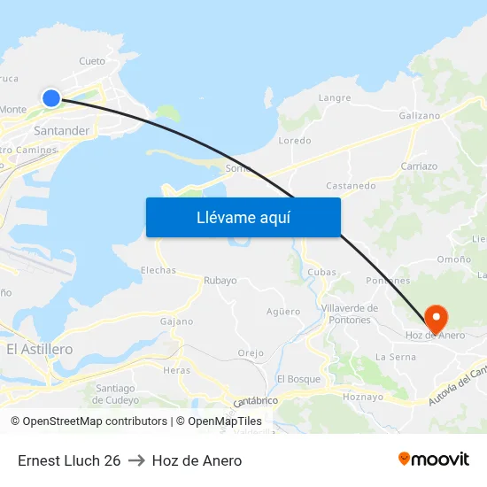 Ernest Lluch 26 to Hoz de Anero map