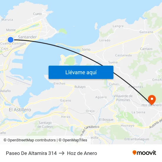 Paseo De Altamira 314 to Hoz de Anero map