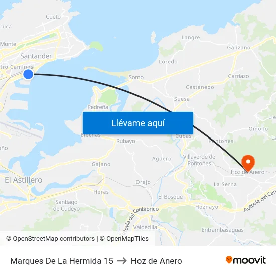 Marques De La Hermida 15 to Hoz de Anero map