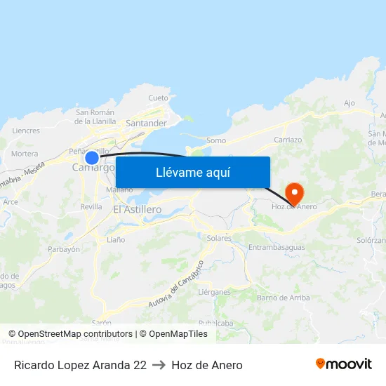 Ricardo Lopez Aranda 22 to Hoz de Anero map