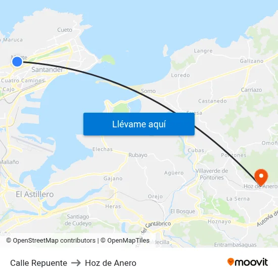 Calle Repuente to Hoz de Anero map