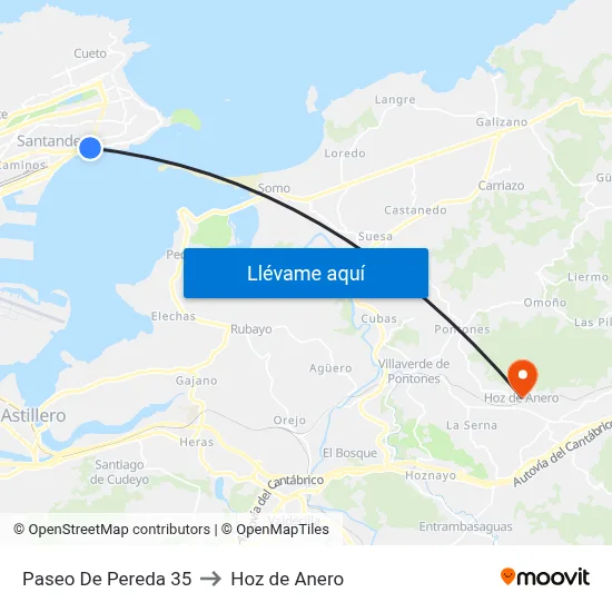 Paseo De Pereda 35 to Hoz de Anero map