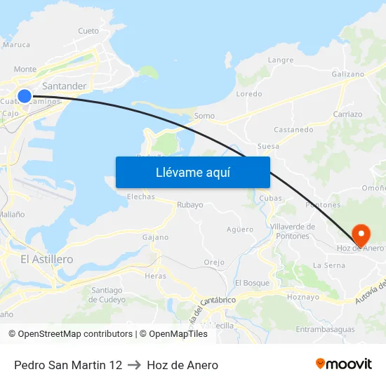 Pedro San Martin 12 to Hoz de Anero map