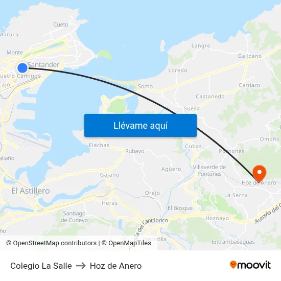 Colegio La Salle to Hoz de Anero map