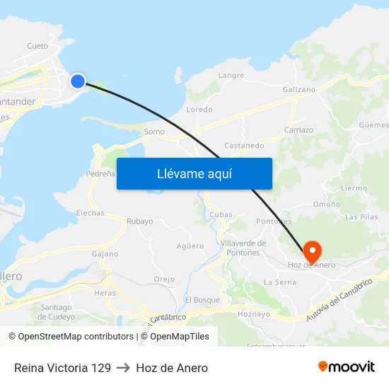 Reina Victoria 129 to Hoz de Anero map