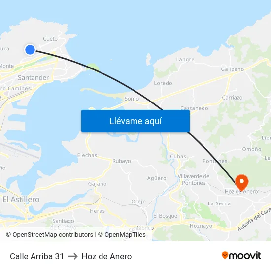 Calle Arriba 31 to Hoz de Anero map