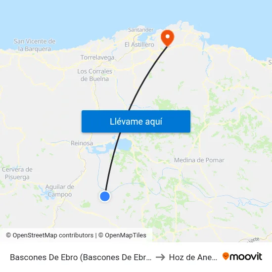 Bascones De Ebro (Bascones De Ebro) to Hoz de Anero map