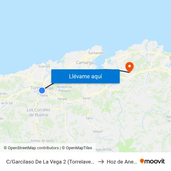 C/Garcilaso De La Vega 2 (Torrelavega) to Hoz de Anero map