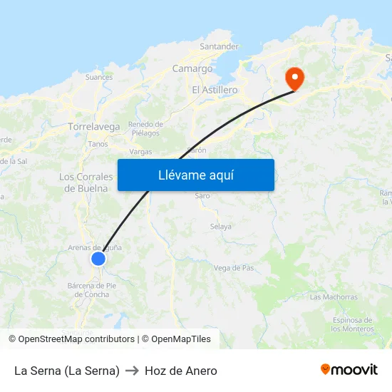 La Serna (La Serna) to Hoz de Anero map