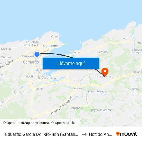 Eduardo Garcia Del Rio/Bsh (Santander) to Hoz de Anero map