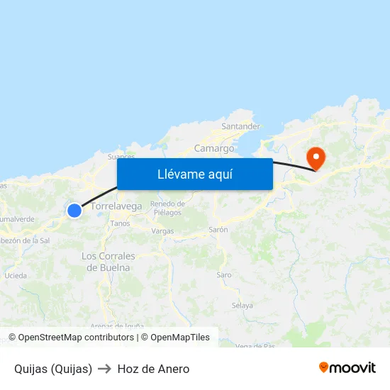 Quijas (Quijas) to Hoz de Anero map