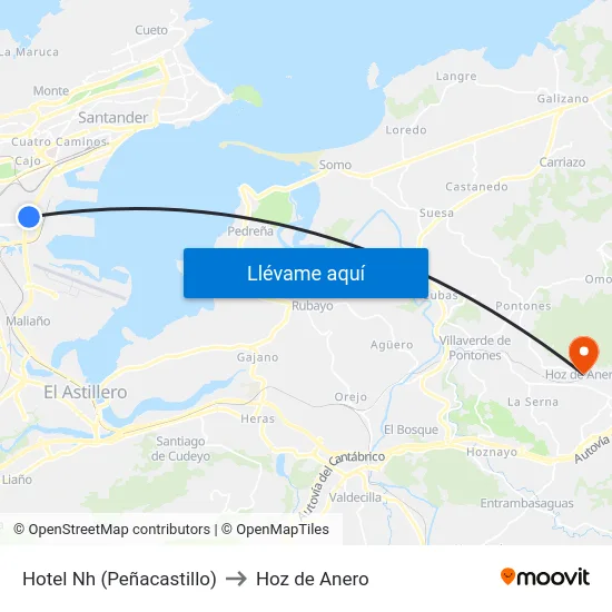 Hotel Nh (Peñacastillo) to Hoz de Anero map