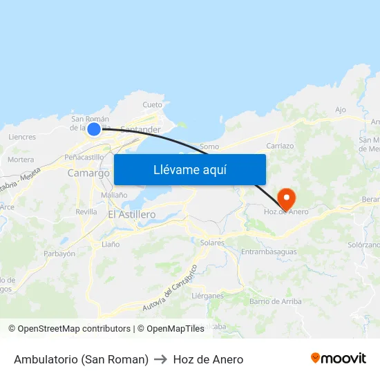 Ambulatorio (San Roman) to Hoz de Anero map