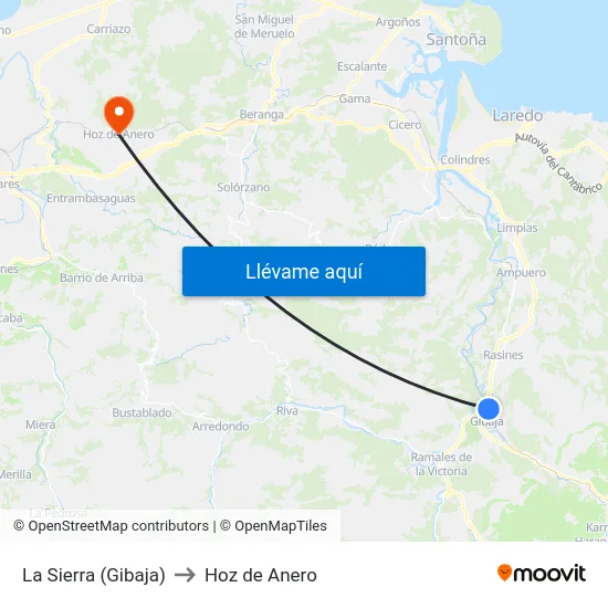 La Sierra (Gibaja) to Hoz de Anero map