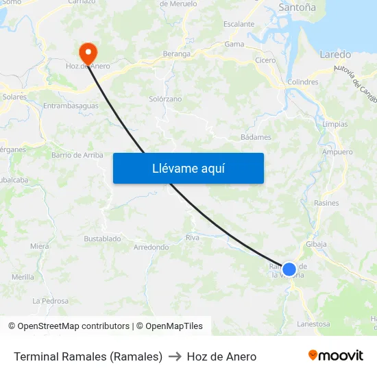 Terminal Ramales (Ramales) to Hoz de Anero map