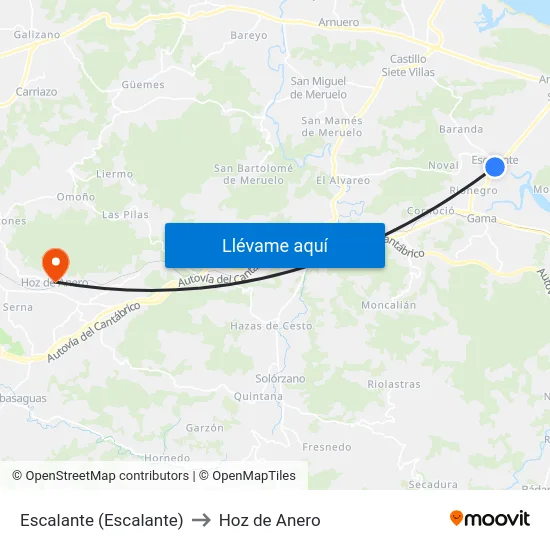 Escalante (Escalante) to Hoz de Anero map