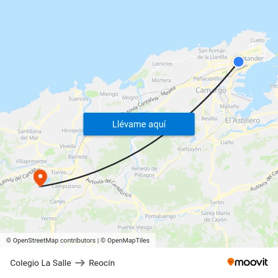 Colegio La Salle to Reocín map