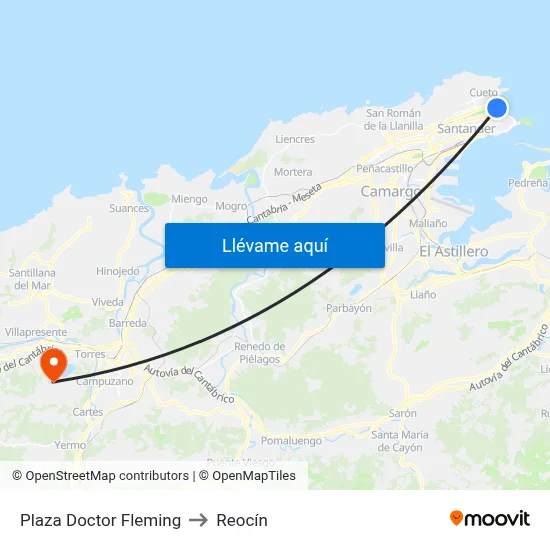 Plaza Doctor Fleming to Reocín map