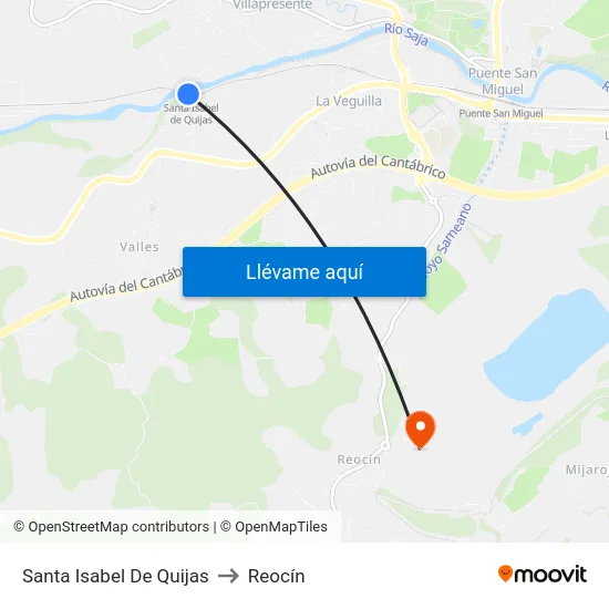 Santa Isabel De Quijas to Reocín map