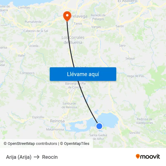 Arija (Arija) to Reocín map