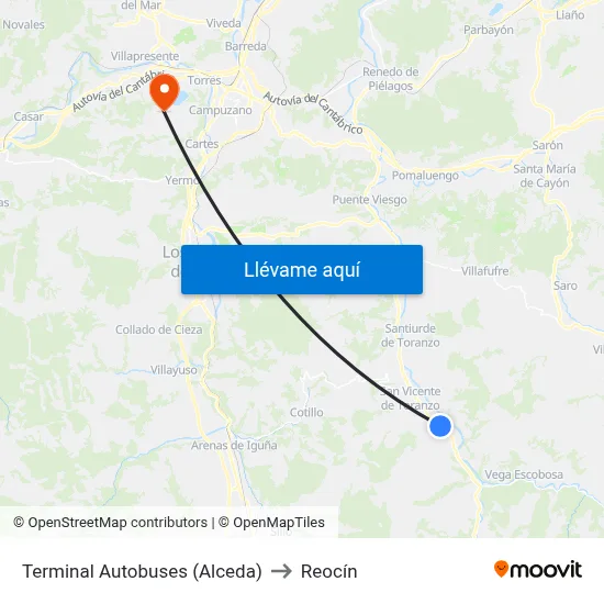 Terminal Autobuses (Alceda) to Reocín map