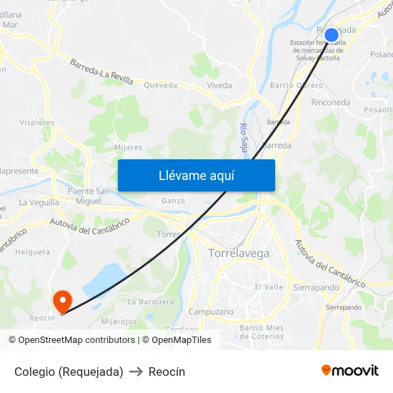 Colegio (Requejada) to Reocín map