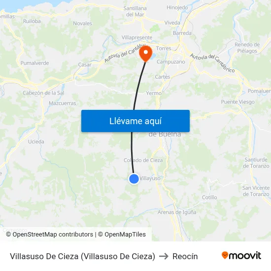 Villasuso De Cieza (Villasuso De Cieza) to Reocín map