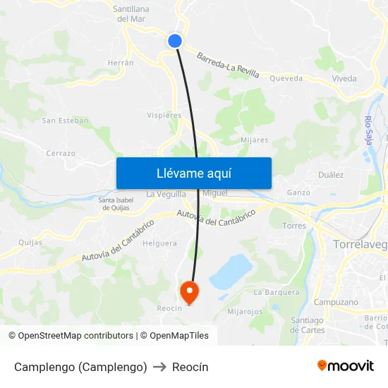 Camplengo (Camplengo) to Reocín map