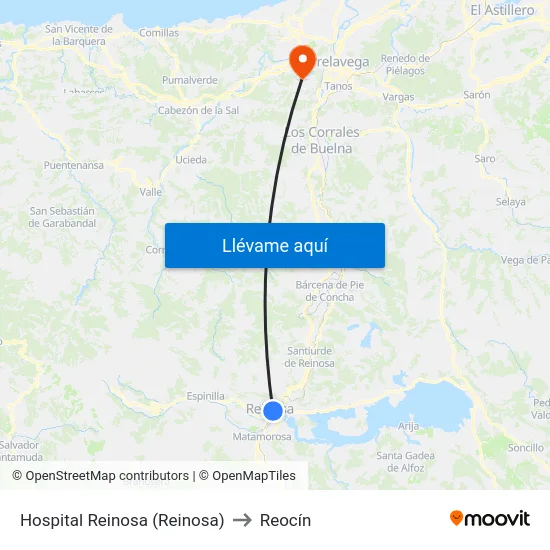 Hospital Reinosa (Reinosa) to Reocín map