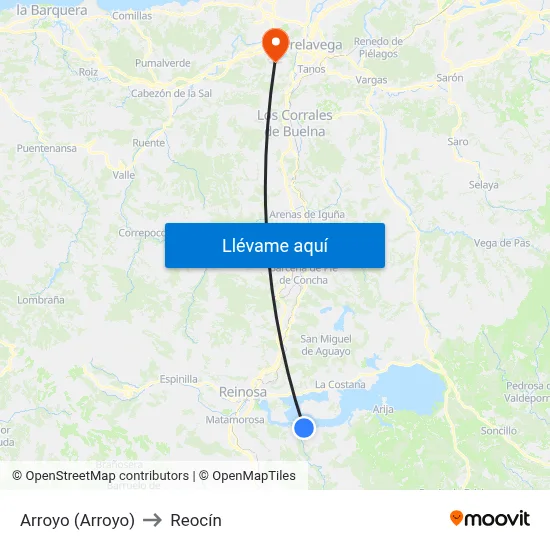 Arroyo (Arroyo) to Reocín map