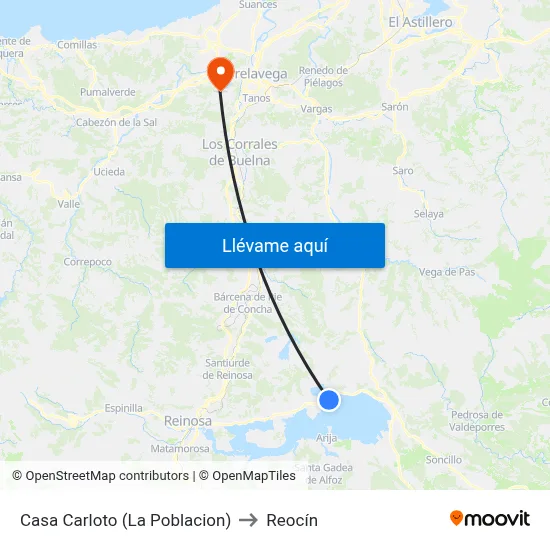 Casa Carloto (La Poblacion) to Reocín map