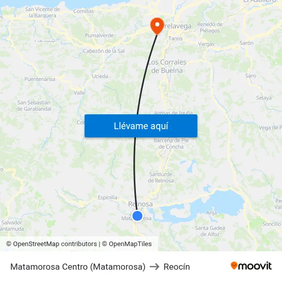 Matamorosa Centro (Matamorosa) to Reocín map