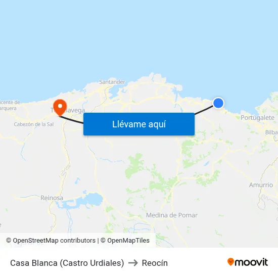 Casa Blanca (Castro Urdiales) to Reocín map