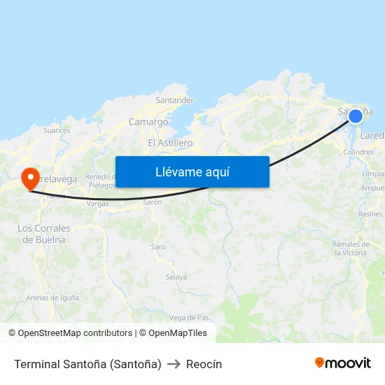 Terminal Santoña (Santoña) to Reocín map