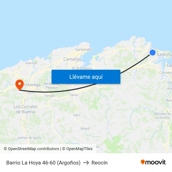 Barrio La Hoya 46-60 (Argoños) to Reocín map